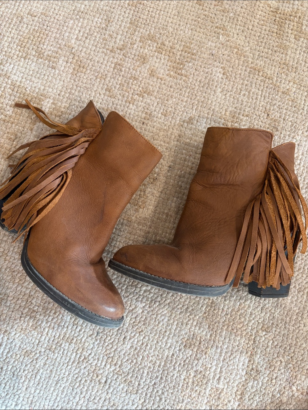 Fringe Leather Boots